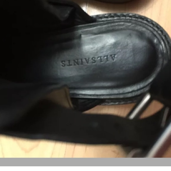 ALL SAINTS Yannis black pointy booties sz 40 studs - Picture 6 of 8